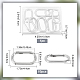 Gorgecraft 10pcs anillos de puerta de resorte de aleación de zinc PALLOY-GF0001-03-2