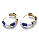 Brass Huggie Hoop Earrings EJEW-S209-08B-4