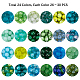 ジュエリー作りのためのパンダホール24色8mmガラスビーズ  diyの聖パトリックの日緑色のガラスの丸いビーズ聖パトリックのイヤリングネックレスブレスレット作り  全部で約624個 GLAA-PH0007-69-2