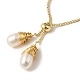 Braccialetti con cursore con perle naturali e perline di conchiglia BJEW-C051-57G-3