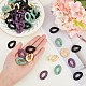 SUPERFINDINGS 120Pcs Twist Linking Rings Including 60Pcs 3 Colors Spray Painted Acrylic Linking Rings and 60Pcs ABS Plastic Curb Chain Connectors for Jewelry Chains Glasses Chains Bag Chains Making OACR-FH0001-040-3