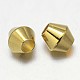 Bicone Brass Spacer Beads KK-L105-03G-2