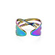 Colore arcobaleno 304 anello a polsino incrociato in acciaio inossidabile RJEW-N038-036M-2