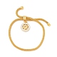 Bague en cristal strass avec étoile de david bracelet coulissant à breloque avec chaîne à mailles rondes pour femme BJEW-C013-09G-1