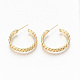 Brass Half Hoop Earrings KK-R117-054G-NF-1