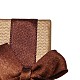 厚紙ジュエリーネックレス箱  ちょう結びに  スポンジで  長方形  サドルブラウン  20x4.2x2.5cm X-CBOX-C011-1-3