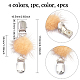 CHGCRAFT 4Pcs 4 Colors Faux Mink Fur Covered Round Beads Sweater Collar Clips JEWB-CA0001-24-2