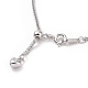 Collar de cadenas de trigo de plata de ley 925 chapada en rodio para mujer STER-I021-02C-P-4