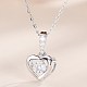 Corazón 925 collar colgante de plata esterlina para niña mujer NJEW-BB44507-B-1