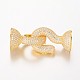Brass Micro Pave Cubic Zirconia Hook and S-Hook Clasps ZIRC-O024-04G-1