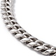 304 collar de cadenas curvas de acero inoxidable con calavera de rhinestone para hombres y mujeres NJEW-E155-09P-2