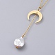 Colliers à pendentif perle keshi perle baroque naturelle X-NJEW-JN02493-3