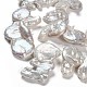 Fili di perle di keshi di perle barocche naturali PEAR-T001-04-4