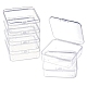 正方形プラスチックビーズ貯蔵容器  透明  7.4x7.3x2.5cm CON-FS0001-07B-1