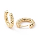 Ion Plating(IP) Brass Twist Rope Hoop Earrings for Women EJEW-A083-17G-2