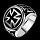 Cross 316L Surgical Stainless Steel Signet Rings for Men RJEW-BB01131-9-5