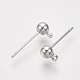 Brass Ball Stud Earring Findings KK-S348-415B-2