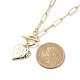 Alloy Heart Pendant Necklace with Brass Paperclip Chains for Woman NJEW-JN04081-5