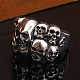 Anillos de dedo de múltiples calaveras de acero de titanio estilo steam punk SKUL-PW0005-08H-4