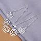 Популярный серебряный латунь спиралей нагрудник ожерелья для женщин NJEW-BB12767-4