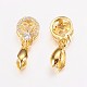 Long-Lasting Plated Brass Micro Pave Cubic Zirconia Ice Pick Pinch Bails ZIRC-F069-04C-G-2