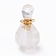 Colgantes de frascos de perfume de cristal de cuarzo natural facetados que se pueden abrir G-I287-05D-G-1