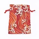 綿と麻の布梱包用ポーチ  巾着袋  レッド  14.6~14.7x10.3~10.6cm ABAG-L007-B-02-1