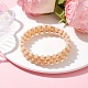 Bracelet de style wrap perlé rondelle de verre BJEW-JB09965-05-2