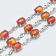 Bracelets chaîne maillons naturels cornaline BJEW-G595-A09-2