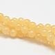 Natürliche gelbe Jade Perlenstränge G-K121-02-8mm-1