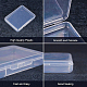 BENECREAT 18 pack rectangle Clear Plastic Bead Storage with Flip-Up Lids for Items CON-BC0004-64-5