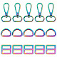Gorgecraft 15 Stück 3 Stil Regenbogenfarben Drehverschlüsse aus Zinklegierung FIND-GF0003-41-1