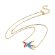 Bunte Halskette mit Schwalben- und Fischanhänger aus Emaille NJEW-G019-01-4