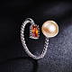 Shegrace exquisito anillo de puño trenzado de plata de ley 925 JR378A-3