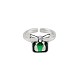 スター指輪シルバーの蝶結びボックスの指輪925個  開いているカフス  キュービックジルコニア付き  グリーン  アンティークシルバー RJEW-BB58356-A-1