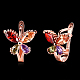 Бабочка латунь кубического циркония серьги обруча EJEW-BB16130-2
