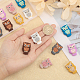CHGCRAFT 14Pcs 7 Colors Owl Food Grade Eco-Friendly Silicone Beads SIL-CA0003-09-3