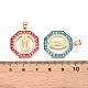 Латунные микропаве прозрачные подвески с фианитом KK-N254-215G-3