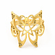 Ion Plating(IP) 304 Stainless Steel Butterfly with Star Adjustable Ring for Women RJEW-B027-08G-2