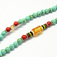 4-Loop Wrap Buddha Meditation Yellow Jade Beaded Bracelets BJEW-R039-07-2