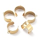 Fingerringkomponenten mit offener Manschette aus Edelstahl, Schlaufenringbasis, golden, uns Größe 8 1/2 (18.5mm), 10 mm, Bohrung: 2.4 mm