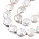 Cuentas de perlas keshi de perlas barrocas naturales redondas planas hebras PEAR-R015-16-2