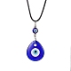 Ожерелья с подвеской в виде слезы лэмпворк и сглаза NJEW-JN04595-01-1