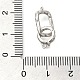 925 стерлинговый серебристый сгиб на застежках STER-U006-11P-3