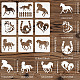 9Pcs 9 Styles PET Hollow Out Drawing Painting Stencils DIY-WH0394-0037-2