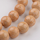 Gefärbt natürlichen fossilen Perlen Stränge G-E328-8mm-25-2
