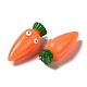 漫画の不透明樹脂野菜ペンダント  プラチナメッキの鉄製ループが付いた面白い目のニンジンチャーム  オレンジ  40x14x15.5mm  穴：2mm CRES-B018-09-2
