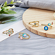 Fibloom 4 pz 4 stili colorati anelli per polsini aperti con smalto colorato malocchio con zirconi trasparenti RJEW-FI0001-07-5
