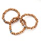 Buddha Head Wood Beaded Stretch Kids Bracelets BJEW-JB02222-1