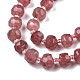 Chapelets de perles aux fraises en quartz naturel G-N327-08O-3